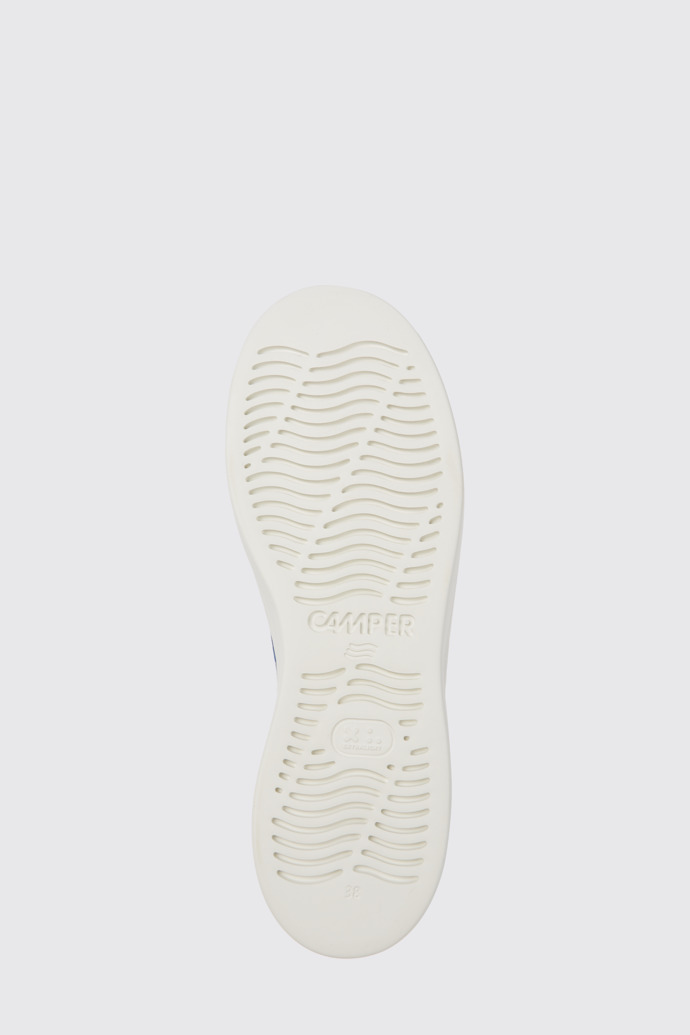 The sole of Runner Up Blue and white recycled cotton sneakers for women
