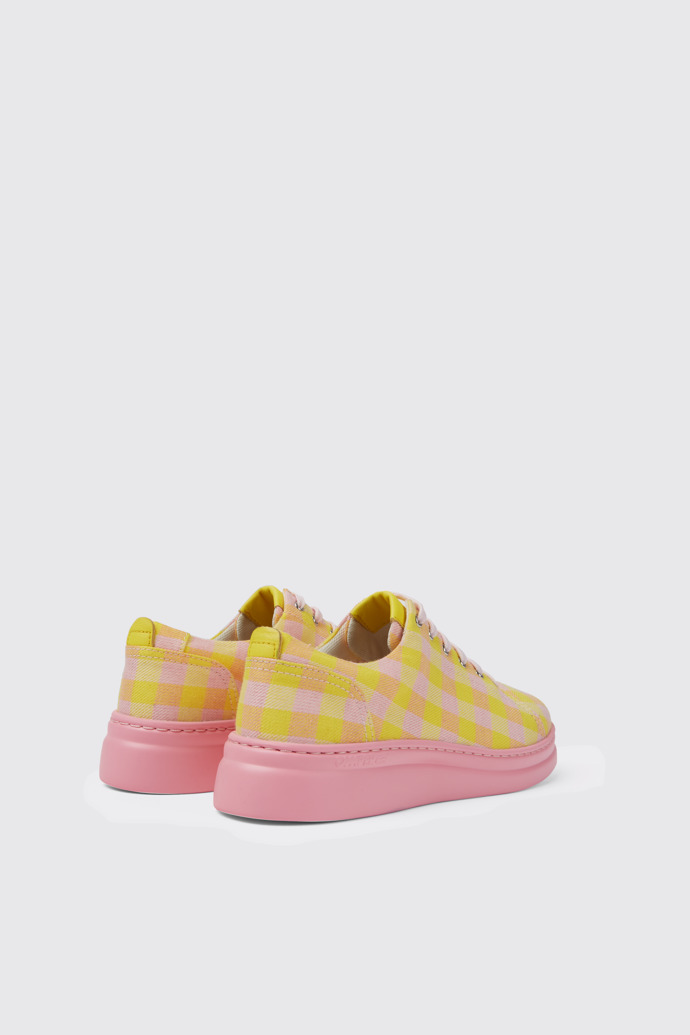 Runner Up Sneaker da donna in cotone riciclato gialla e rosa