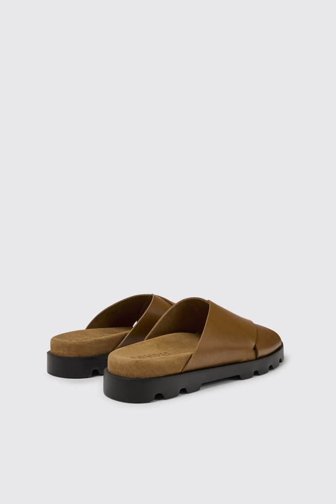 Back view of Brutus Sandal Brown leather sandals for women