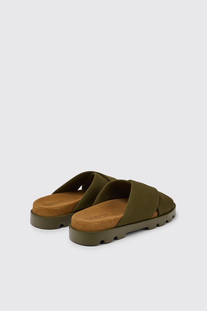 Back view of Brutus Sandal Green recycled cotton sandals for women