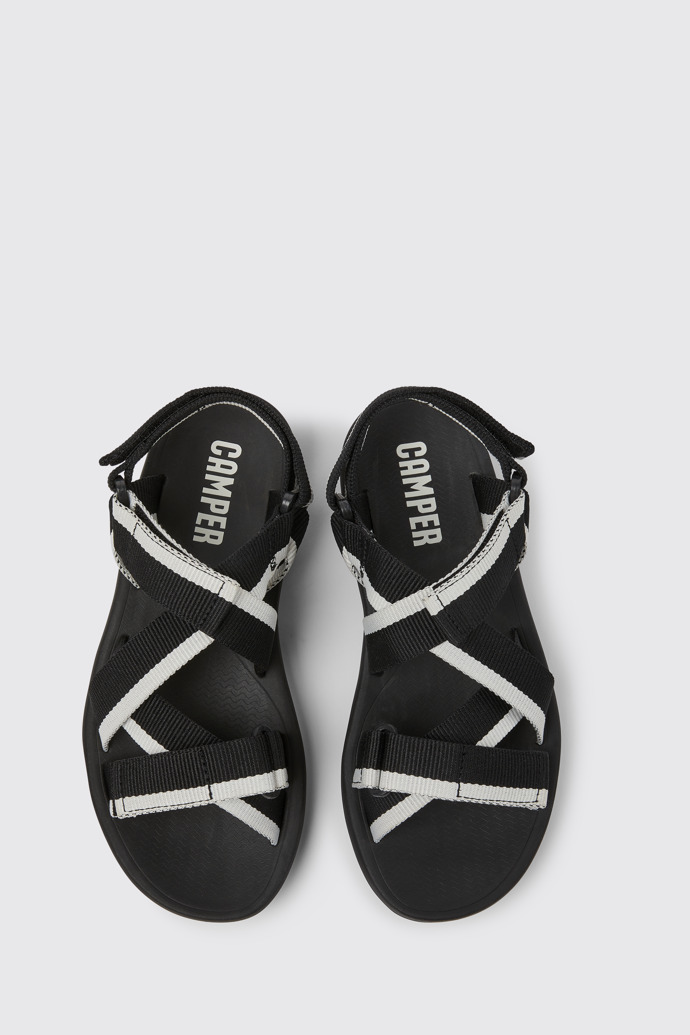 Match Sandales en PET recyclé noir et blanc pour femme