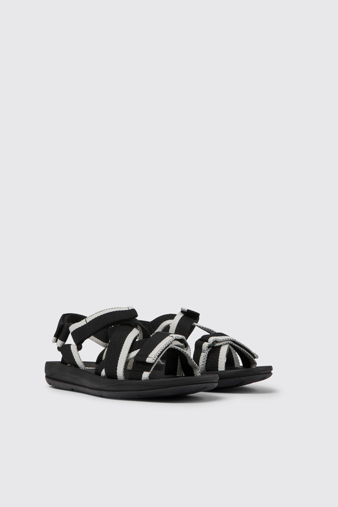 Match Sandales en PET recyclé noir et blanc pour femme