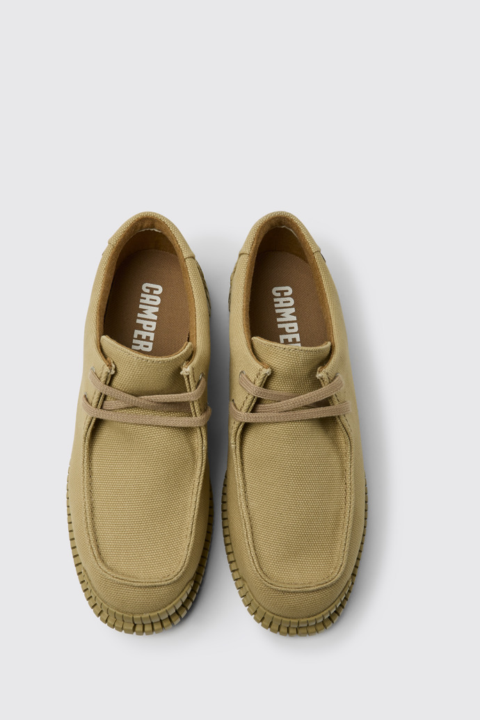 Overhead view of Pix Beige recycled cotton shoes for women