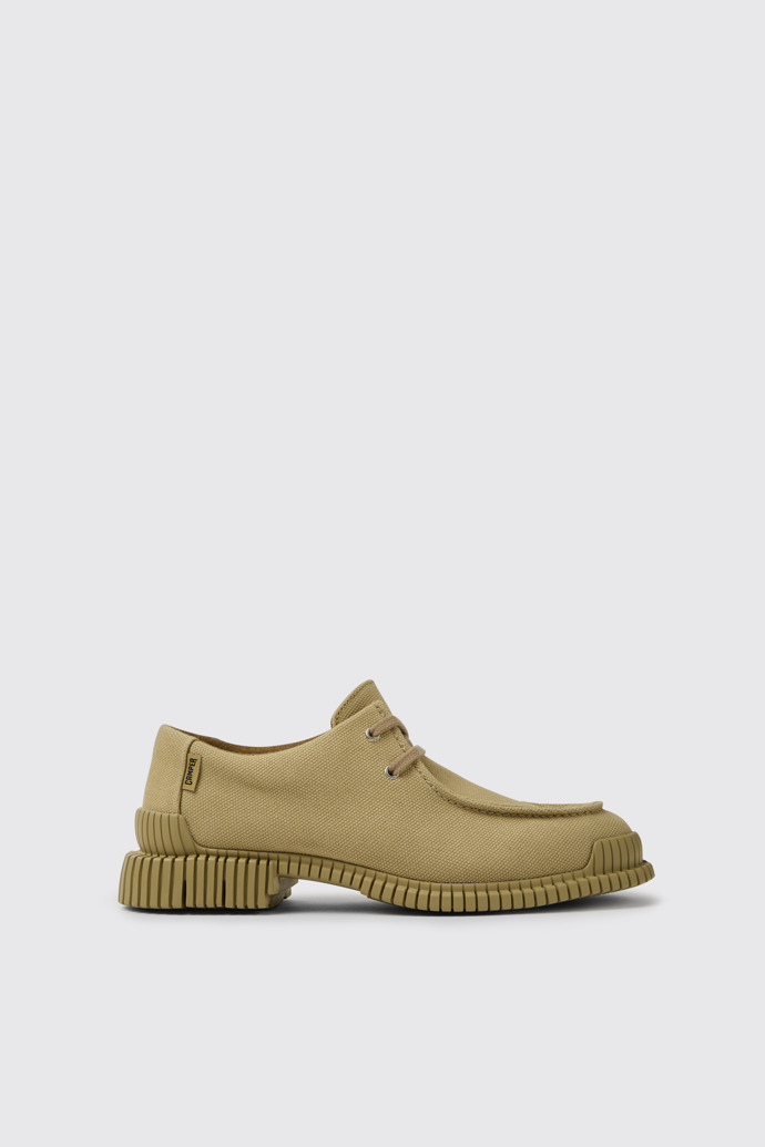 Side view of Pix Beige recycled cotton shoes for women