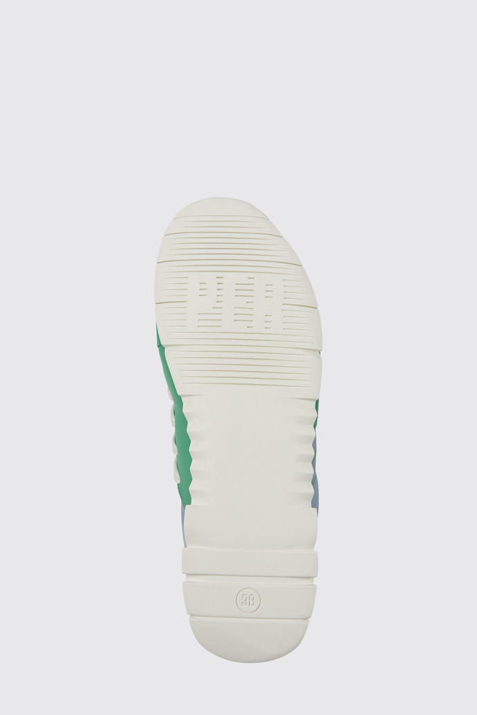 The sole of Twins Green and blue leather sneakers for women