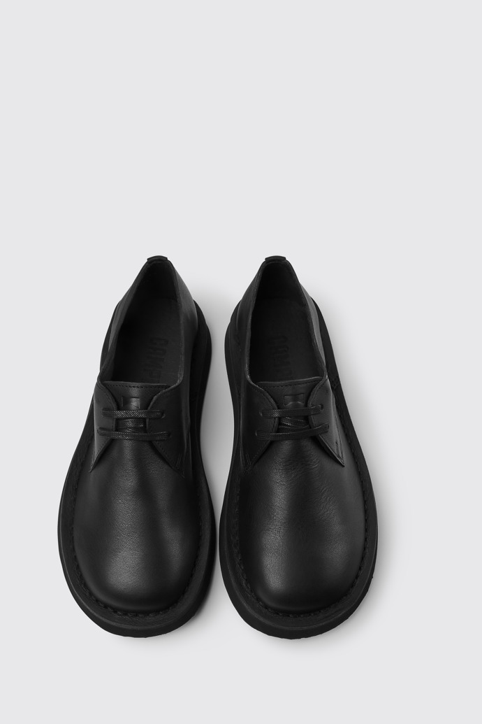 Overhead view of Brothers Polze Black leather shoes for women