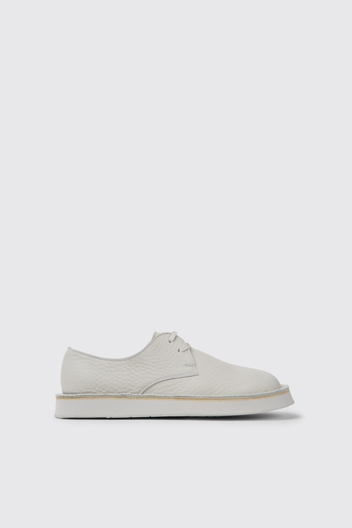 Side view of Brothers Polze White leather shoes for women