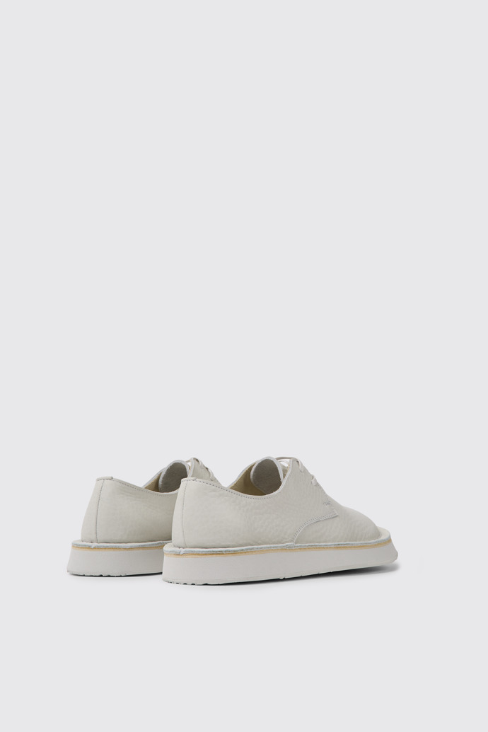 Back view of Brothers Polze White leather shoes for women