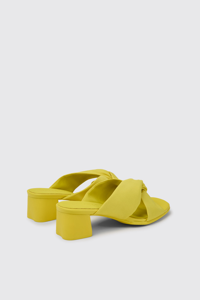Back view of Katie Yellow recycled PET sandals for women