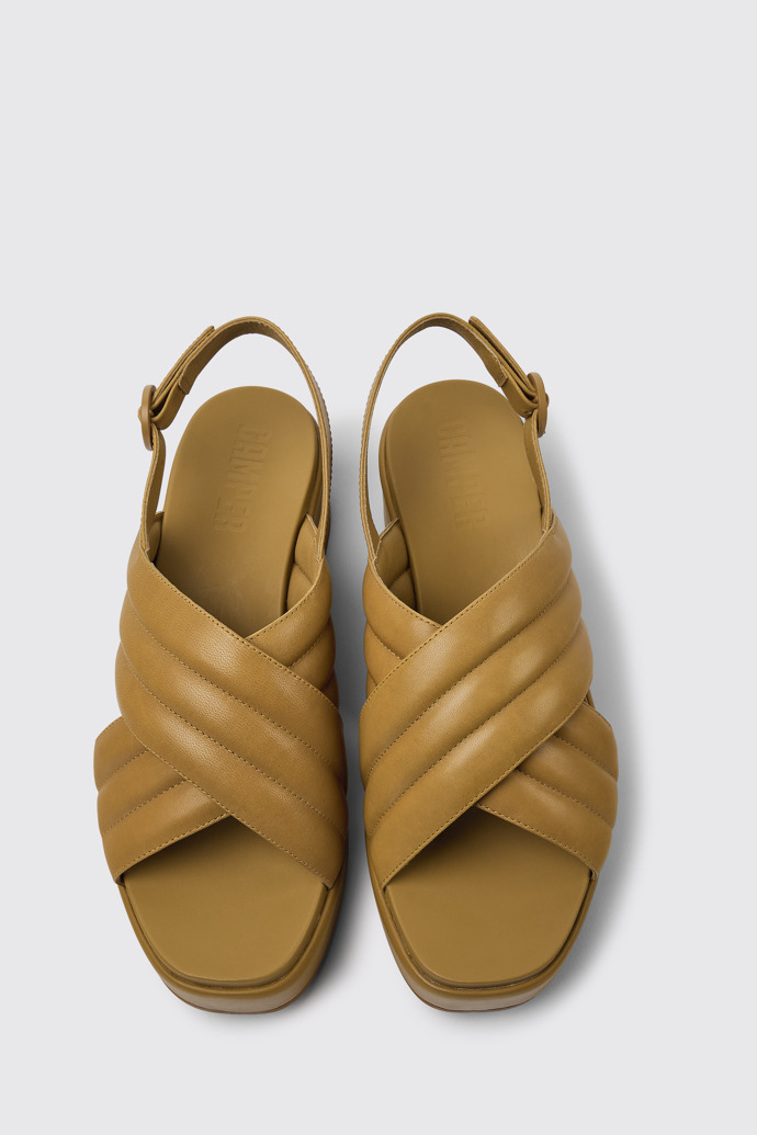 Overhead view of Misia Brown sandals for women