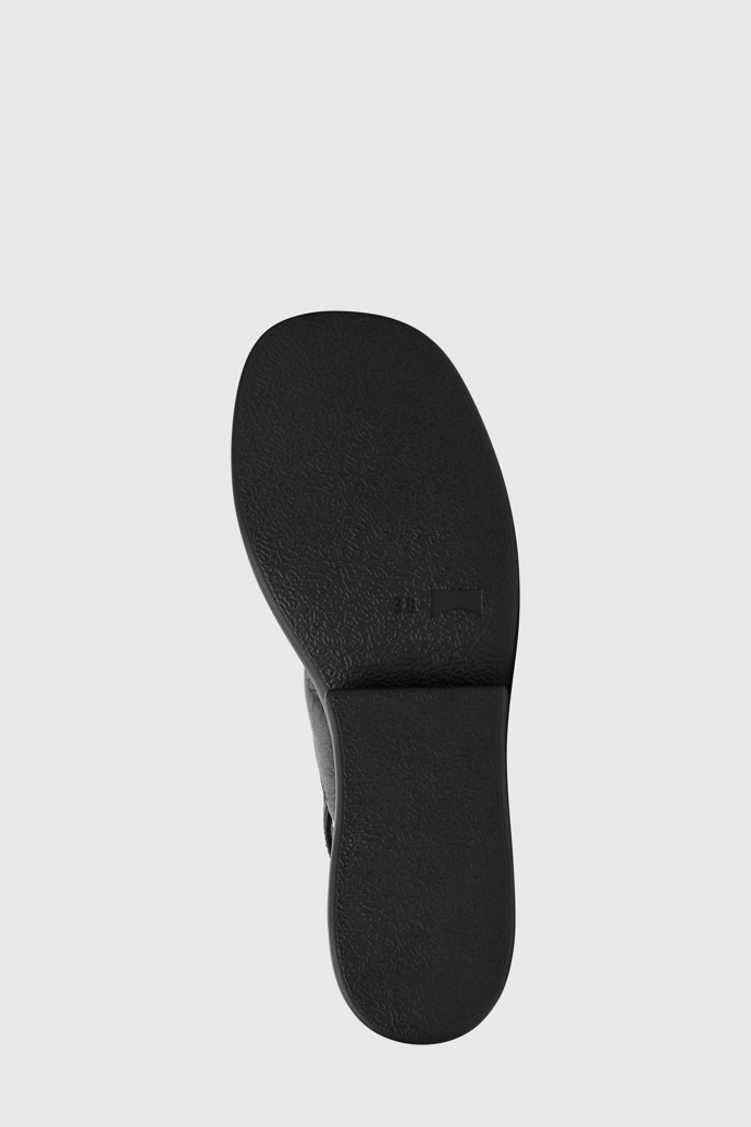 The sole of Kaah Black leather sandals for women