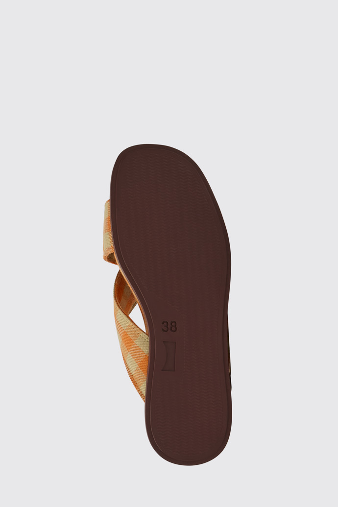The sole of Atonik Orange and beige sandals for women