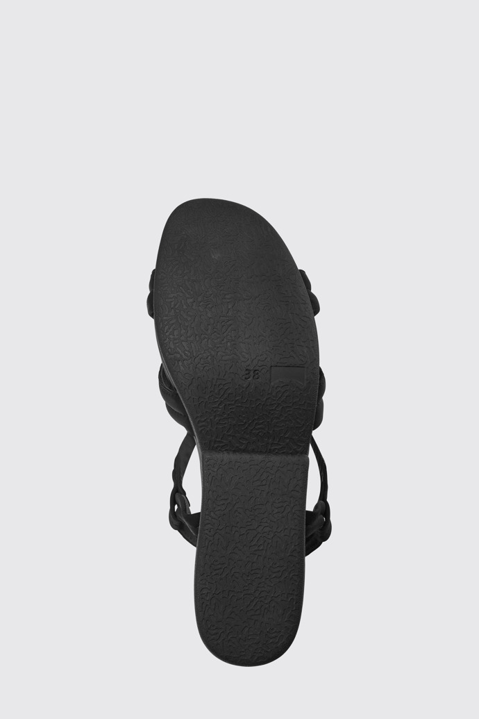 The sole of Minikaah Black recycled PET and nylon sandals for women