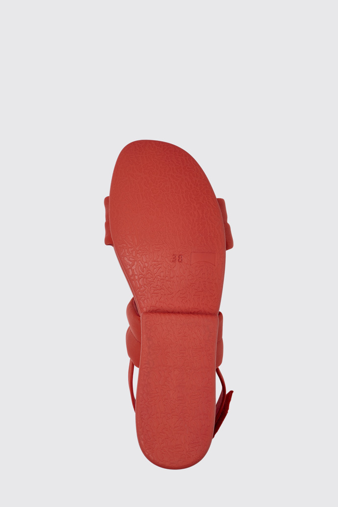 The sole of Minikaah Red recycled PET and nylon sandals for women