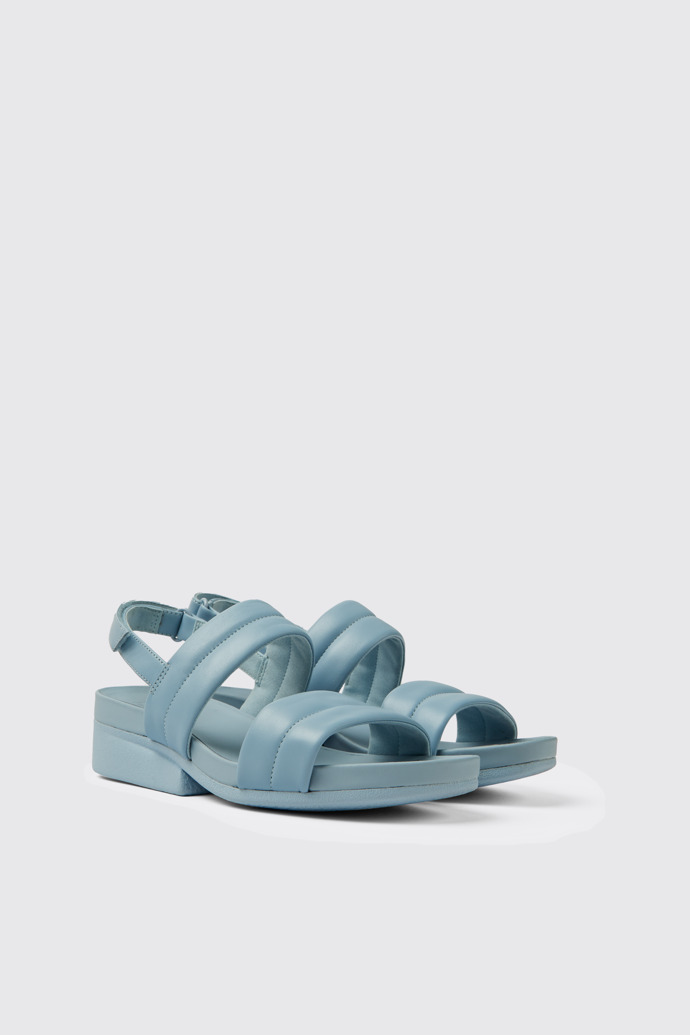 Minikaah Damensandale aus Leder in Blau