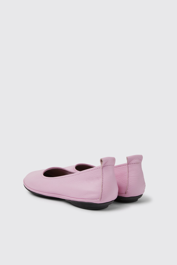 Back view of Right Pink leather shoes for women