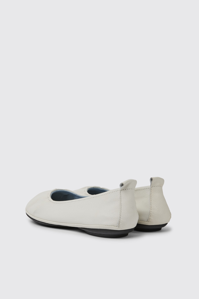 Back view of Right White leather shoes for women