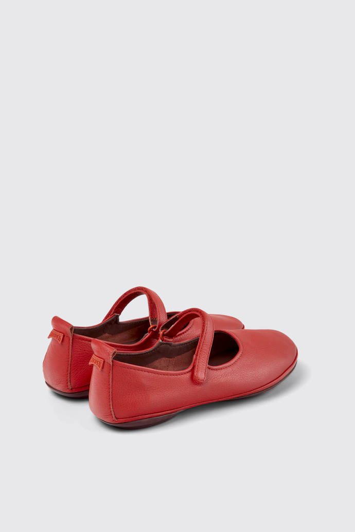 Back view of Right Red leather shoes for women