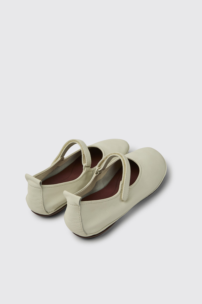 Back view of Right White leather shoes for women