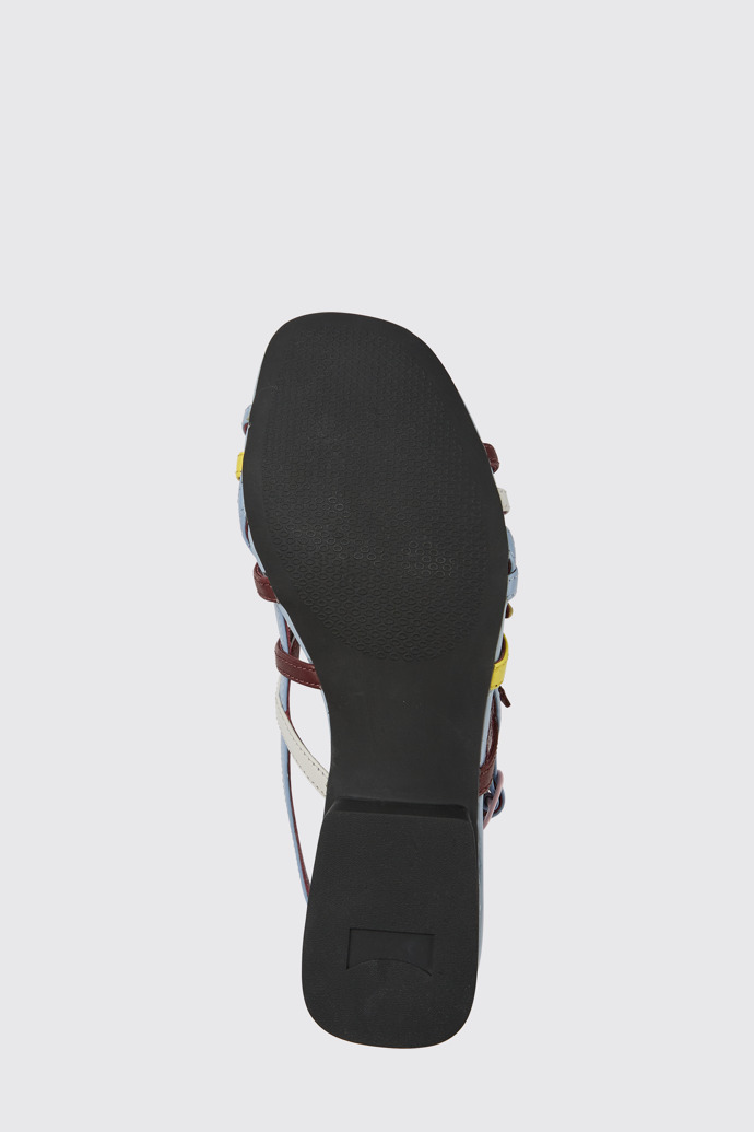The sole of Twins Multicolored leather sandals for women