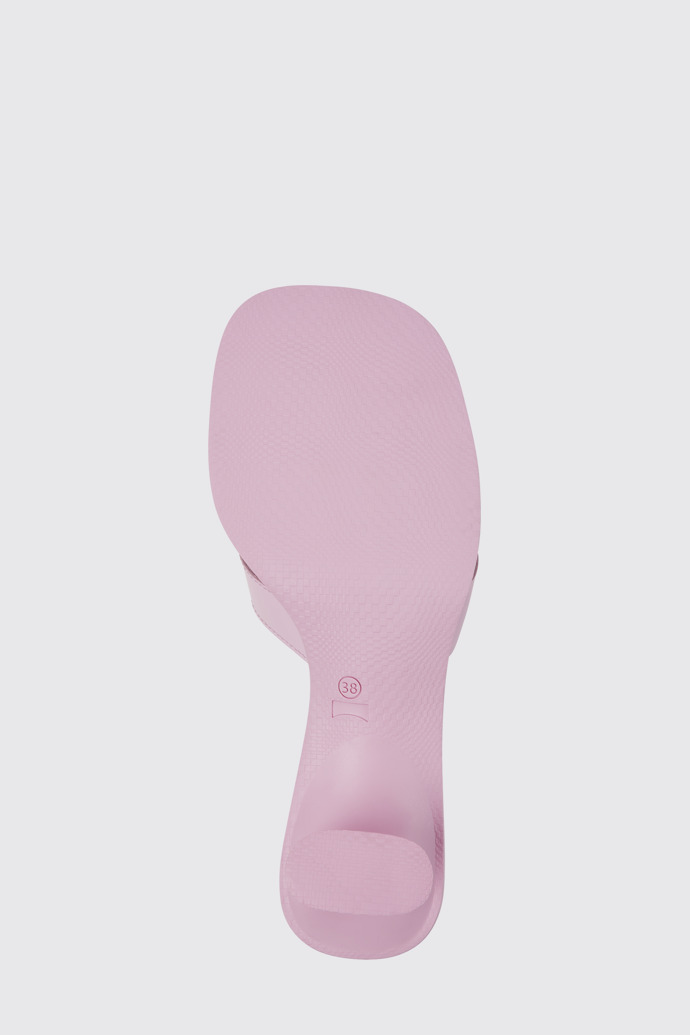 The sole of Dina Pink leather sandals for women