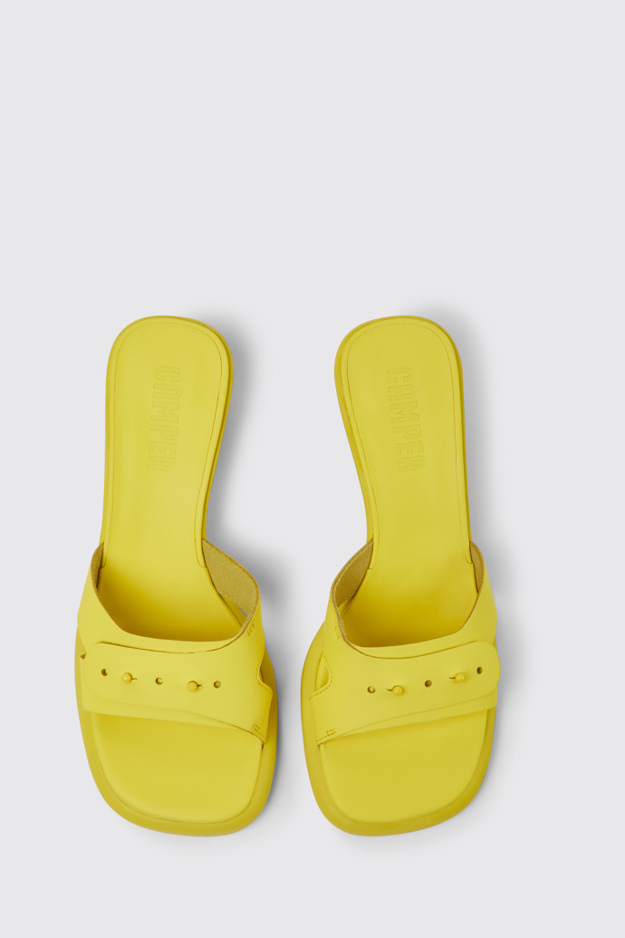 Dina Sandalias de piel amarillas para mujer