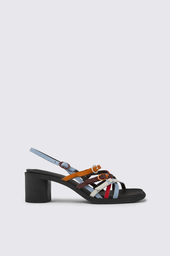 Side view of Twins Multicolored sandals for women