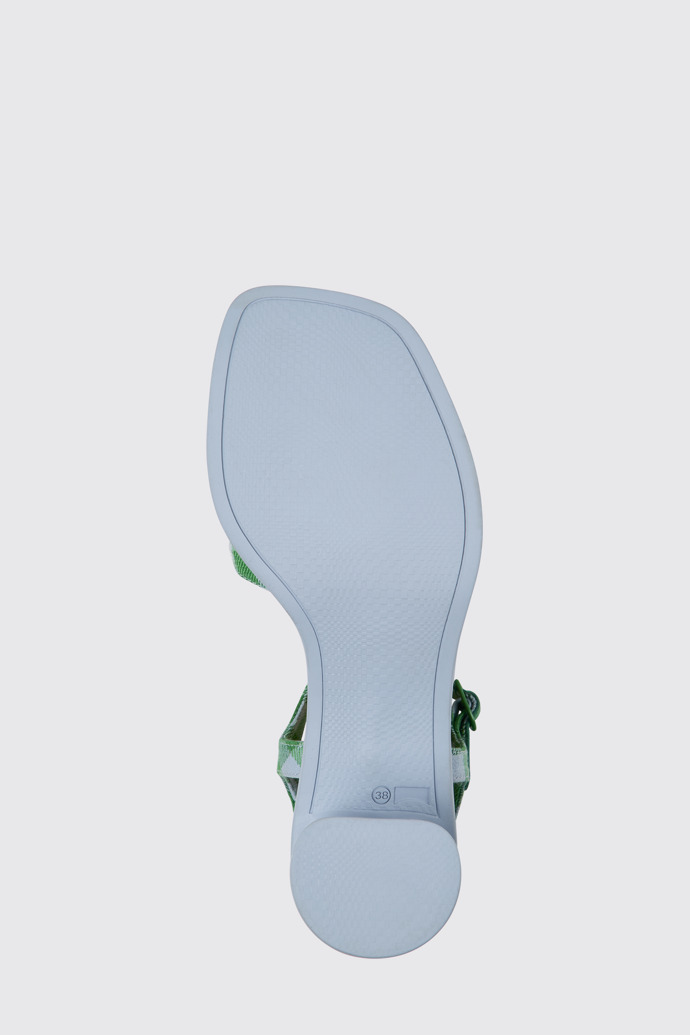 Meda Sandales en coton recyclé bleu et vert pour femme