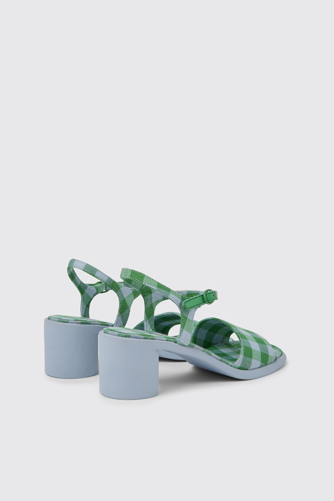 Meda Sandales en coton recyclé bleu et vert pour femme