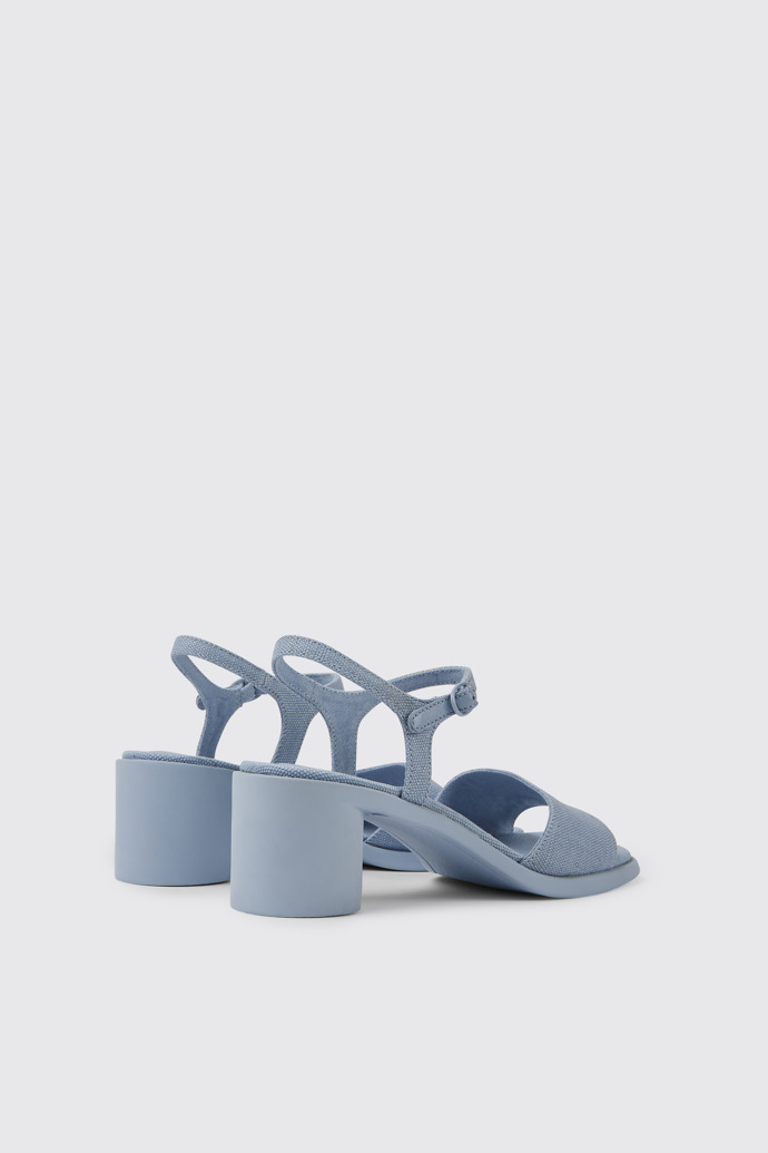 Back view of Meda Blue recycled hemp and cotton sandals for women