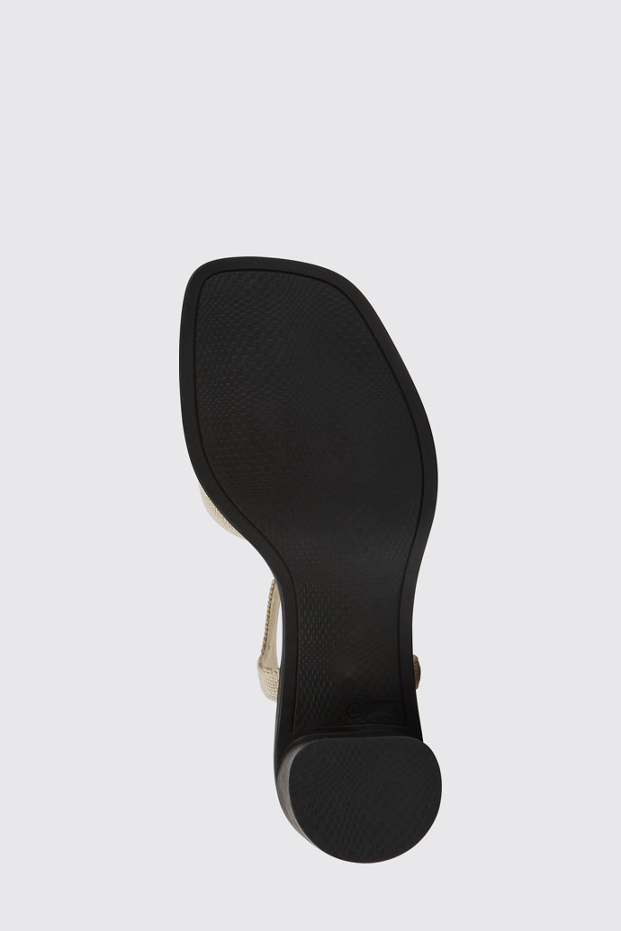 The sole of Meda Beige recycled hemp and cotton sandals for women