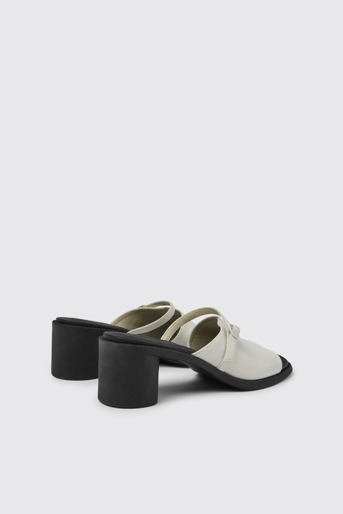 Meda Sandales en cuir blanc et noir pour femme