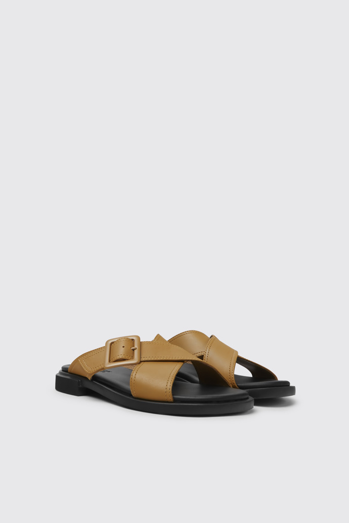 Edy Sandalias de piel marrones para mujer