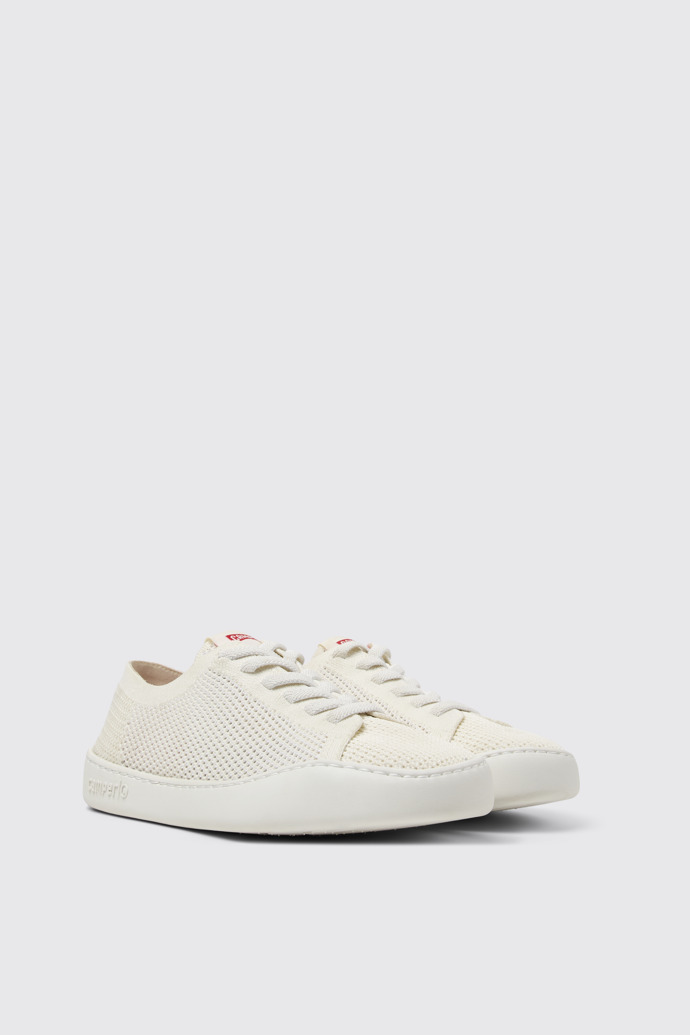 Front view of Peu Touring White Recycled PET Women's Sneakers.