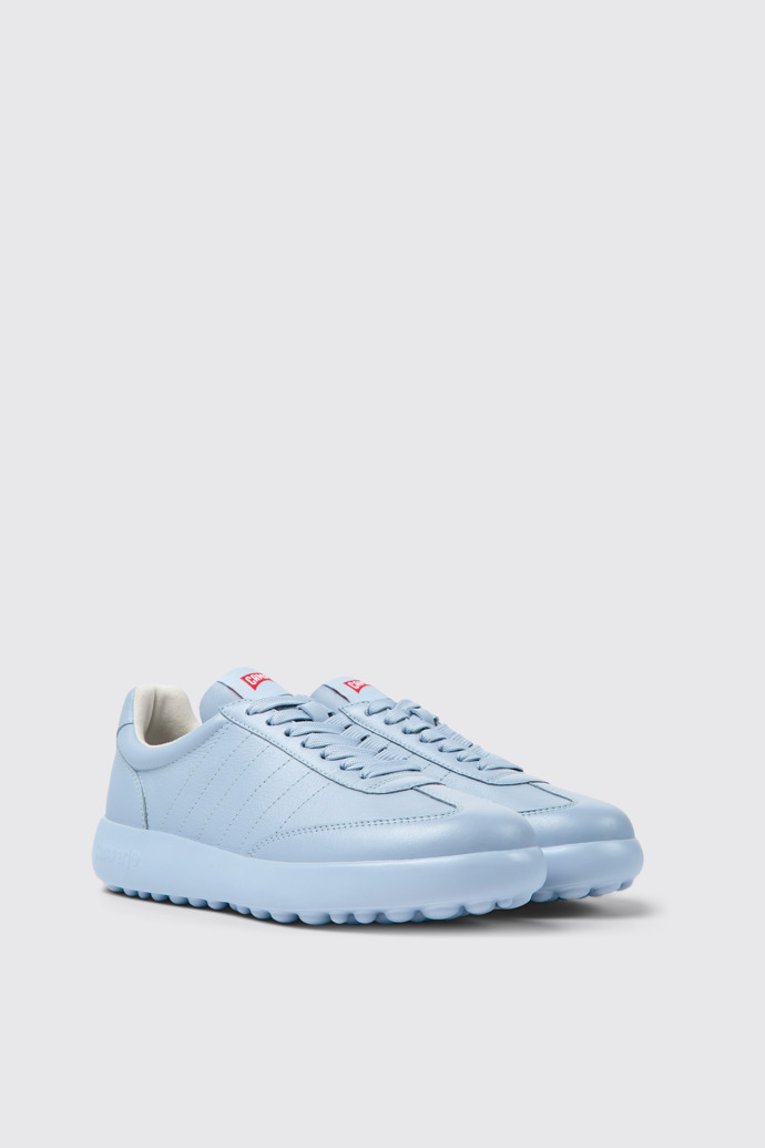 Front view of Pelotas XLite Blue leather sneakers for women