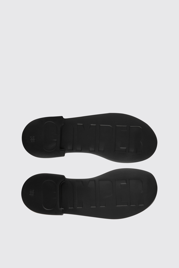 The sole of Twins Black leather sandals