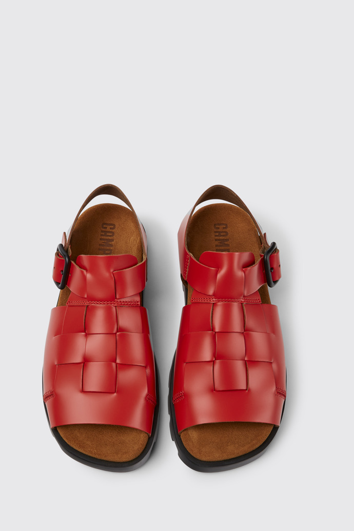 Brutus Sandal Sandales en cuir rouge pour femme