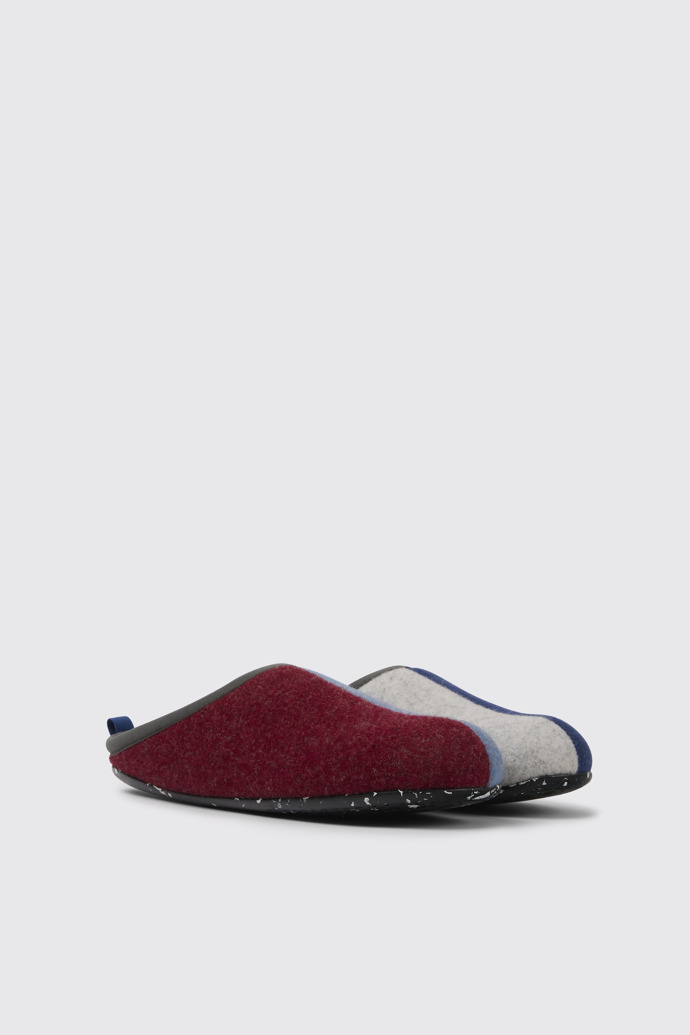 Front view of Twins Multicolored wool women’s slippers