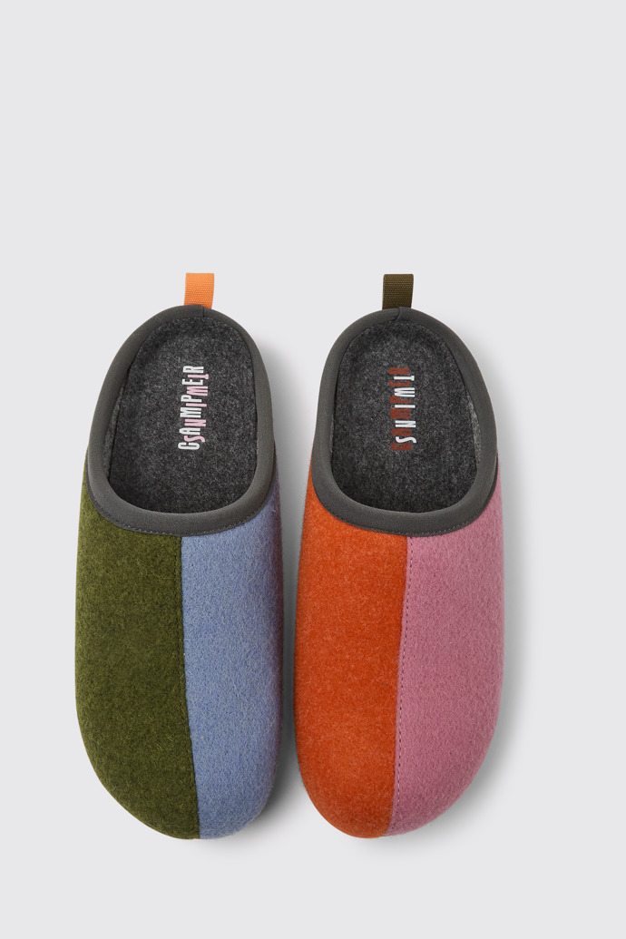 Twins Pantuflas de lana multicolor para mujer