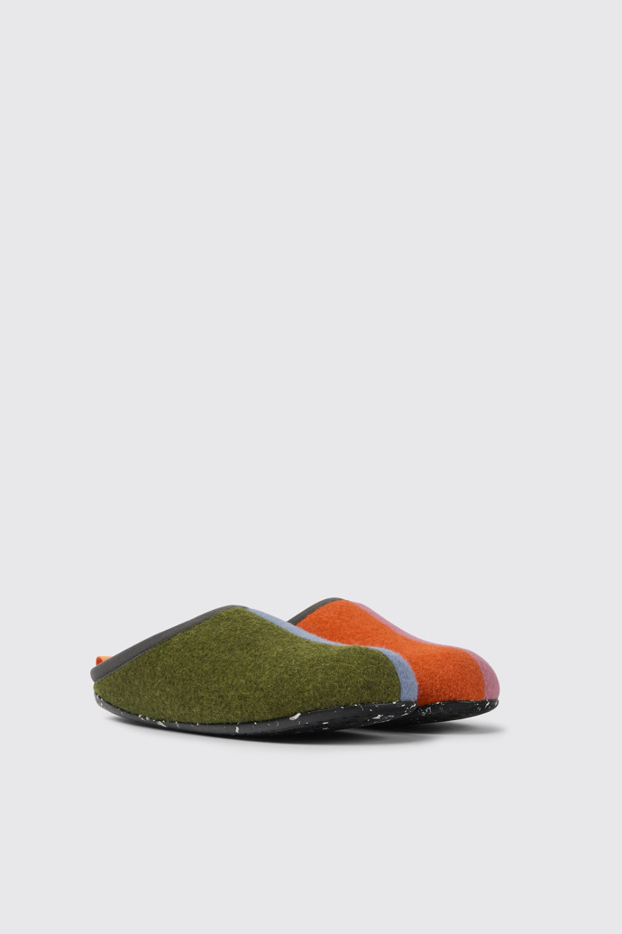 Twins Pantuflas de lana multicolor para mujer