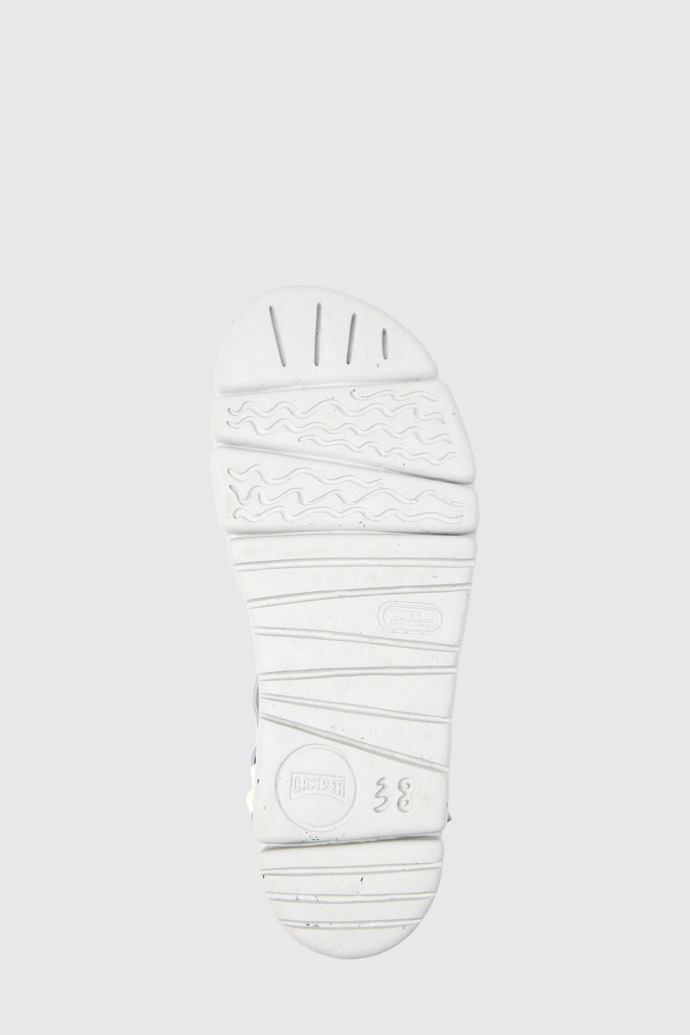 The sole of Oruga Up White leather sandals for women
