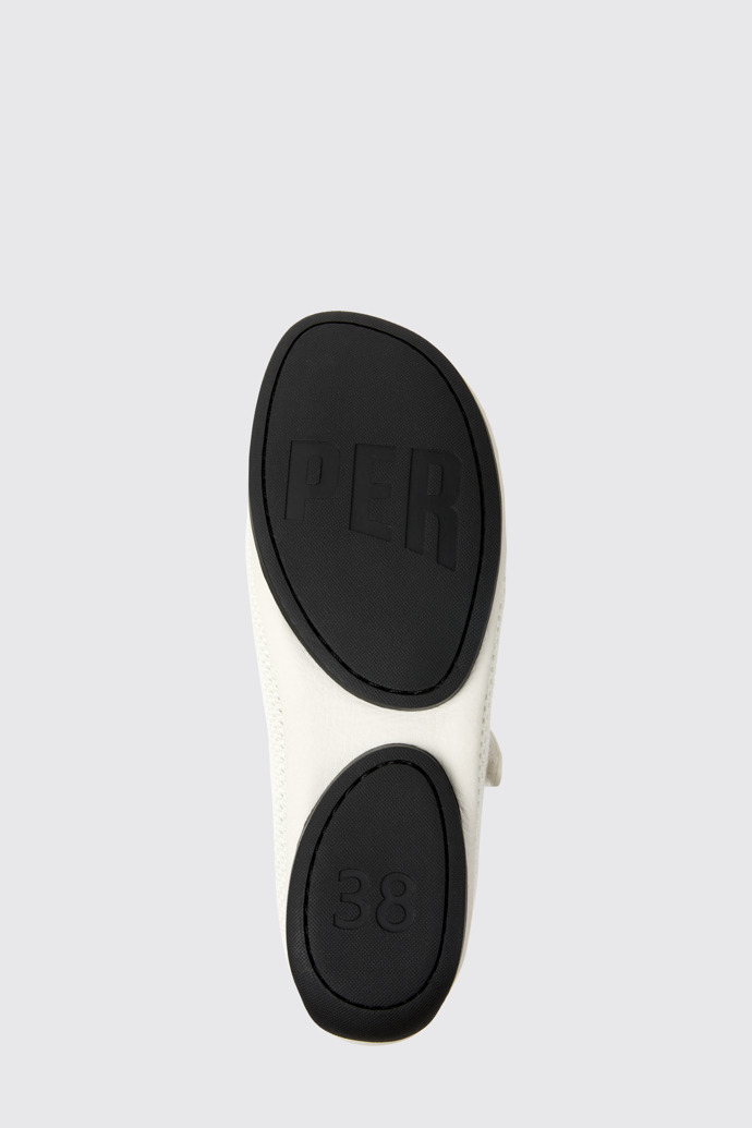 Right Nina Weiße Ballerinas aus Tencel-Mesh und Leder Für Damen.