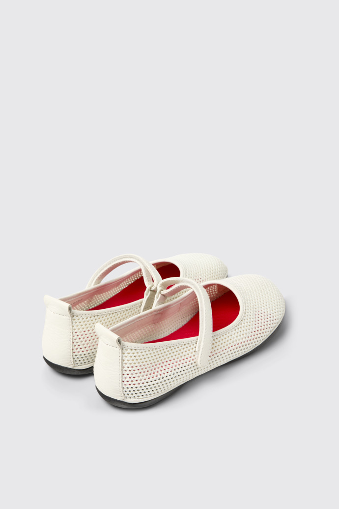 Right Nina Weiße Ballerinas aus Tencel-Mesh und Leder Für Damen.