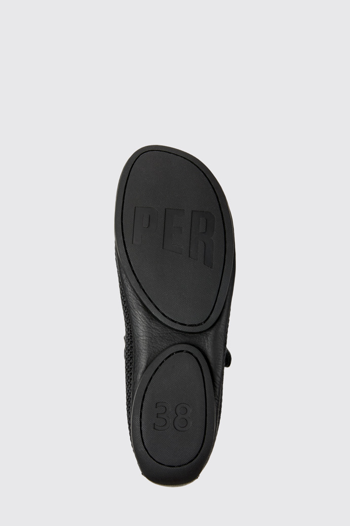 The sole of Right Nina Black Tencel Mesh and Leather Ballerinas for Women.