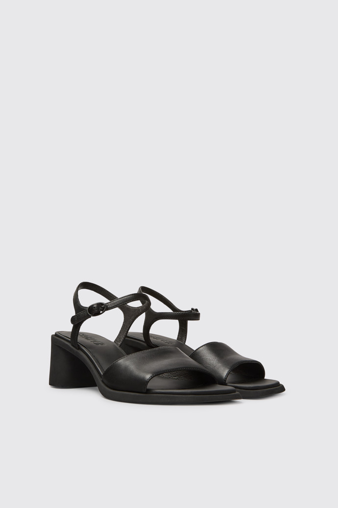 Meda Sandales en cuir noir pour femme