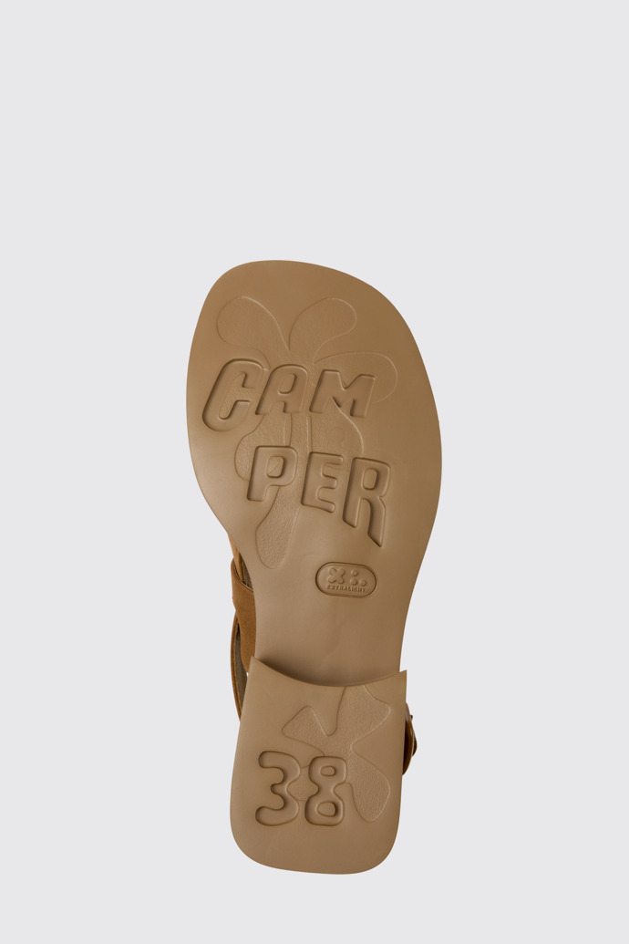 The sole of Dana Brown Nubuck Leather Sandals for Women.