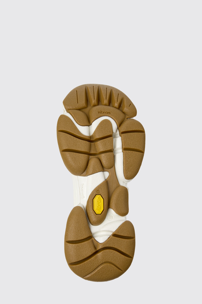 The sole of Twins White Leather Sneakers for Women.