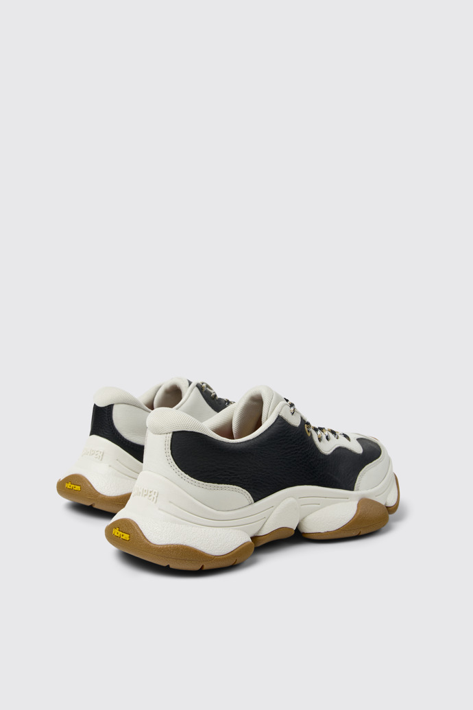 Back view of Twins White Leather Sneakers for Women.