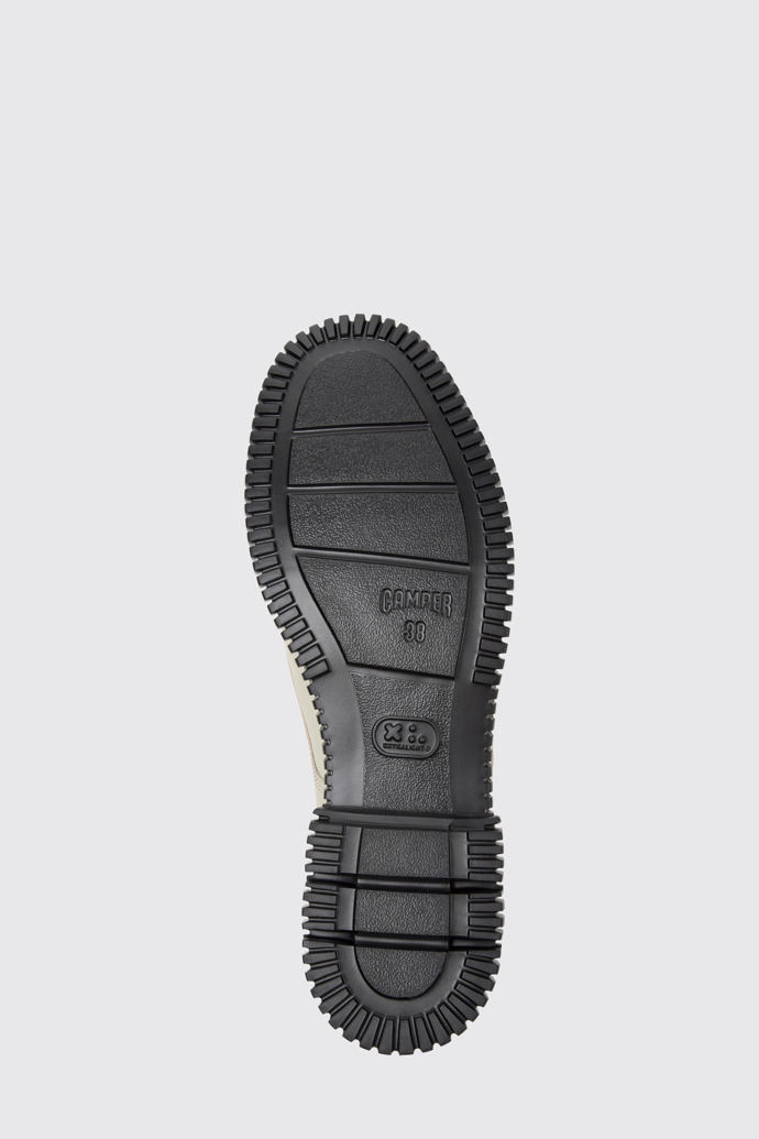 The sole of Pix Gray Leather Shoes for Women.