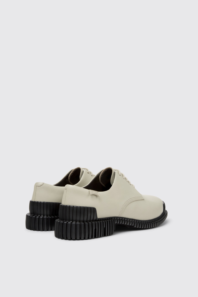 Back view of Pix Gray Leather Shoes for Women.